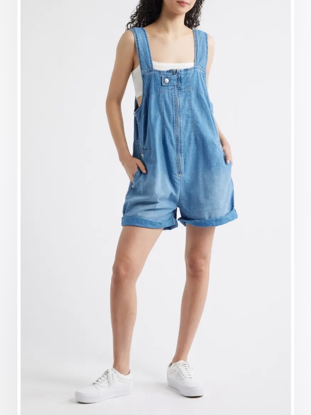 Free People We The Free Jude Cotton Denim Shortalls Size XS